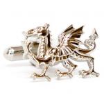 Silver Cut out Welsh Dragon Cufflinks.JPG